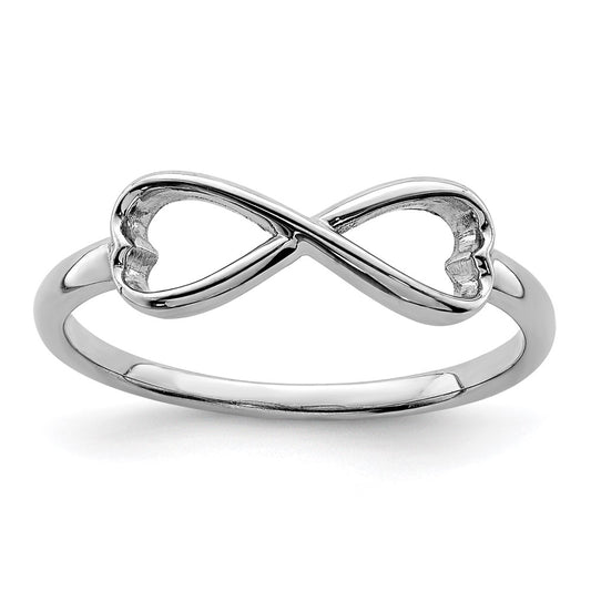 Shop Exclusive Rhodium-Plated Sterling Silver Infinity Heart Ring - Stylish Design