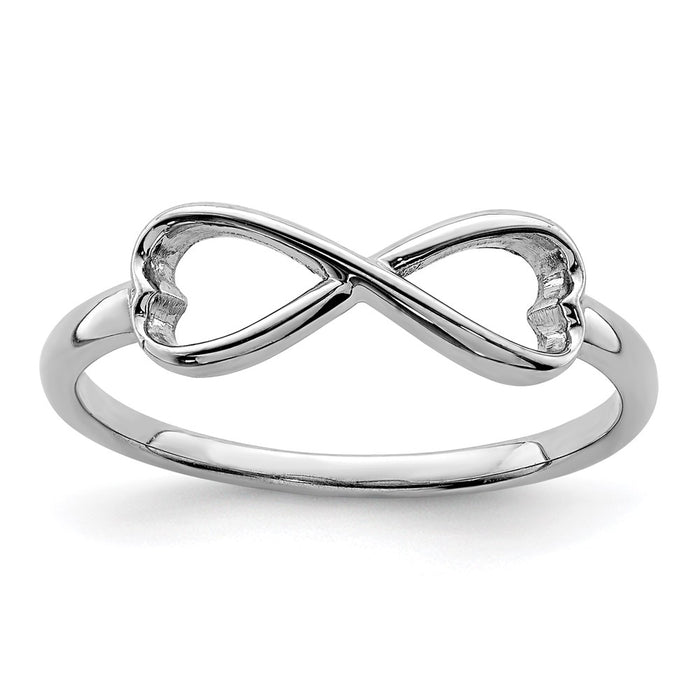 Shop Exclusive Rhodium-Plated Sterling Silver Infinity Heart Ring - Stylish Design-1
