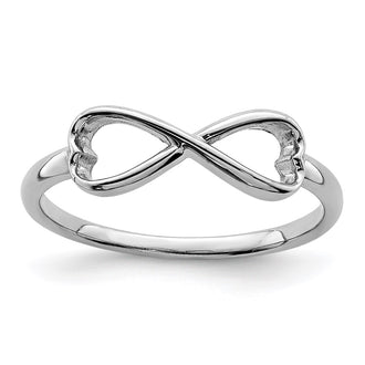 Buy Stylish Rhodium-Plated Sterling Silver Infinity Heart Ring - Affordable Elegance