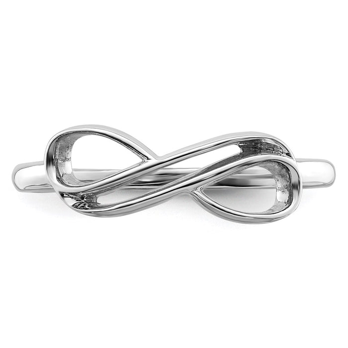 High-Quality Rhodium-Plated Sterling Silver Infinity Ring - Stylish Design-4
