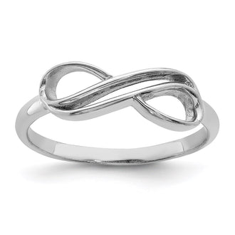 Buy Stylish Rhodium-Plated Sterling Silver Overlapping Infinity Ring - 14K Value
