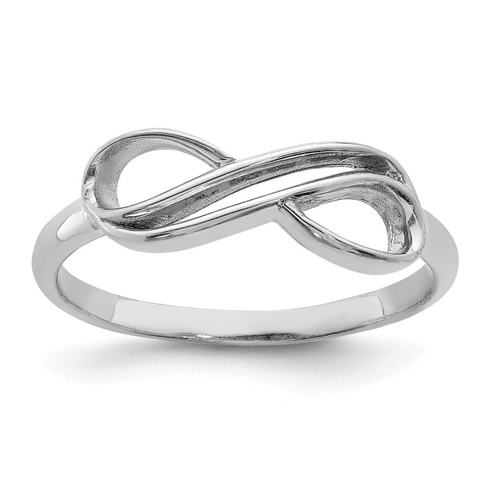 High-Quality Rhodium-Plated Sterling Silver Infinity Ring - Stylish Design-1