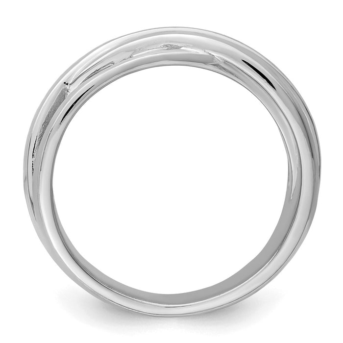 High-Quality Brushed Sterling Silver Ring, Stylish Rhodium Plating, Affordable Price-2