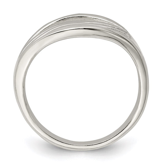 High-Quality Polished Wave Design Sterling Silver Ring - Affordable Elegance