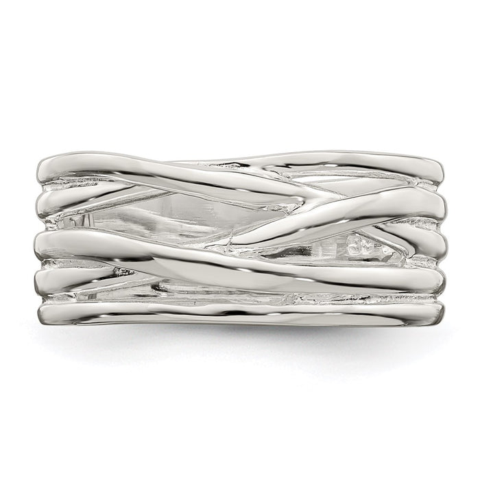 Exclusive Polished Sterling Silver 5-Band Ring - Stylish & Affordable Design-4