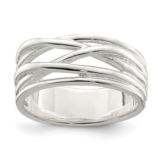 Exclusive Polished Sterling Silver 5-Band Ring - Stylish & Affordable Design