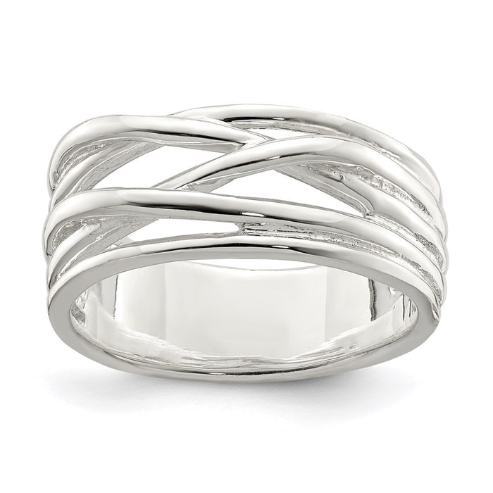 Exclusive Polished Sterling Silver 5-Band Ring - Stylish & Affordable Design-1