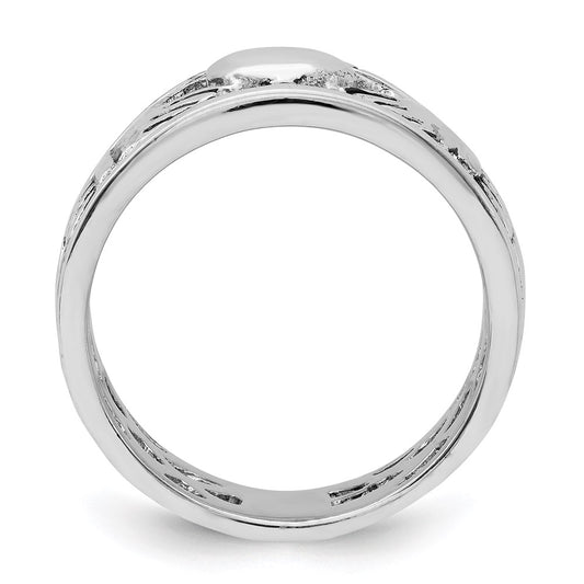 Shop Stylish Antiqued Claddagh Ring | Rhodium-Plated Sterling Silver Value