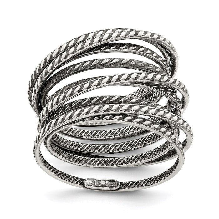 Shop Exclusive Antiqued Textured Sterling Silver Spring Ring - Stylish & Durable-1