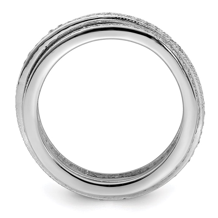 Shop Stylish Polished Rhodium-Plated Sterling Silver CZ Eternity Ring, 3mm-2