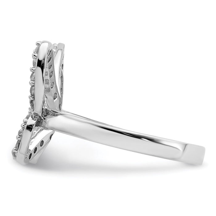 Shop Exclusive Rhodium-Plated Sterling Silver CZ Butterfly Ring - Stylish Value!-3