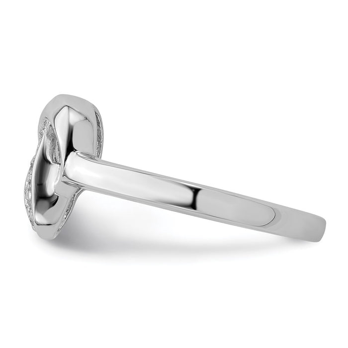 Exclusive Rhodium-Plated Sterling Silver CZ Knot Ring - Stylish Elegance-3