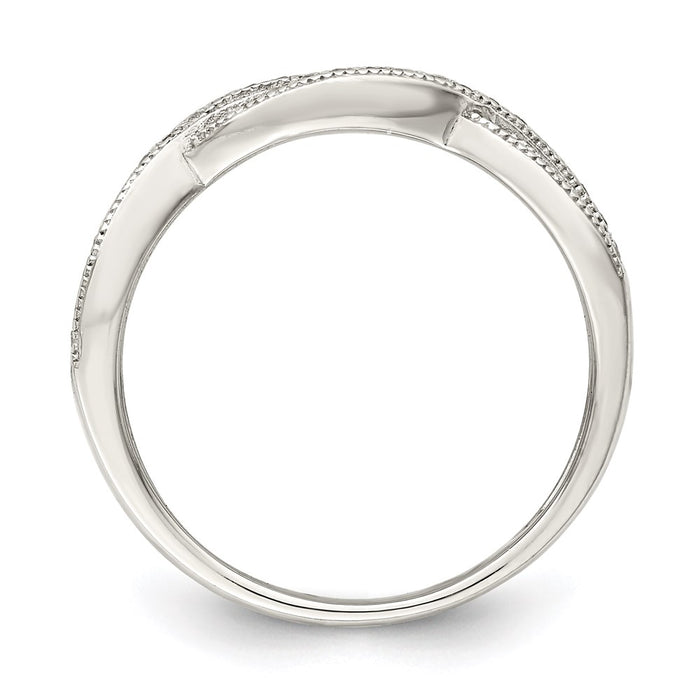 Buy Stylish Rhodium-Plated Sterling Silver Ring with Cubic Zirconia - Affordable Luxury-2