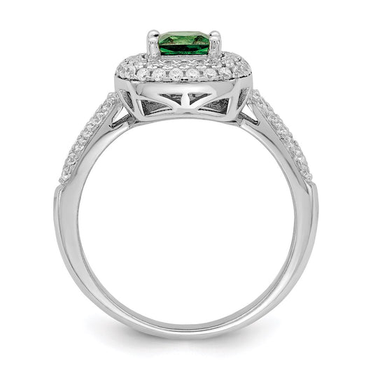 Shop Stylish Rhodium-Plated Sterling Silver Ring with 0.85ct Cubic Zirconia