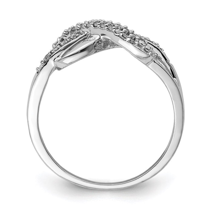 Shop Stylish Rhodium-Plated Sterling Silver Diamond Infinity Band - 14K Luxury-2