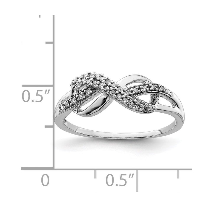 Shop Stylish Rhodium-Plated Sterling Silver Diamond Infinity Band - 0.85mm-5
