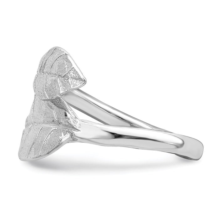 High-Quality Rhodium-Plated Sterling Silver Leaf Design Ring - Stylish Value!-3