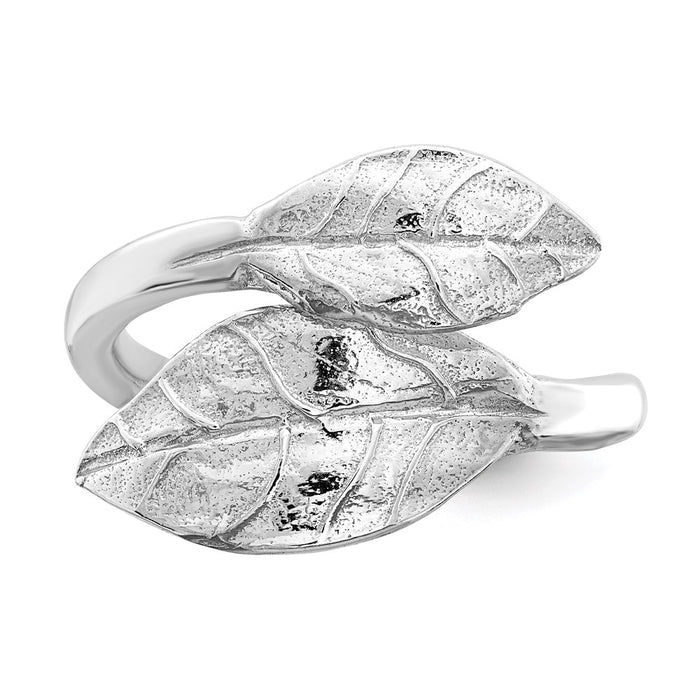 Buy Stylish Rhodium-Plated Sterling Silver Leaf Ring - Affordable Elegance-4