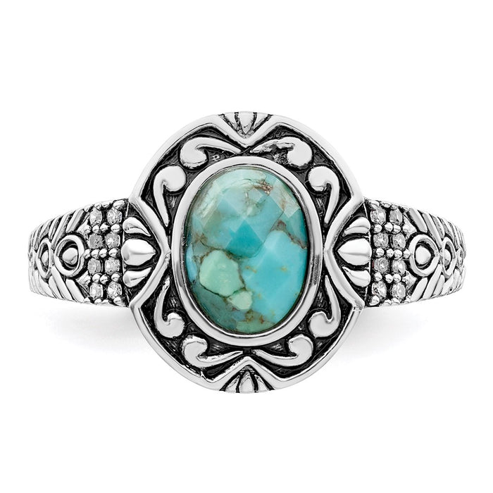 High-Quality Rhodium-Plated Sterling Silver Turquoise Ring | Stylish & Affordable-4