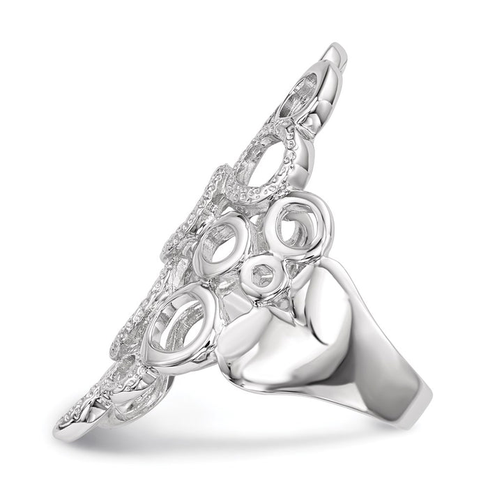 High-Quality Rhodium-Plated Sterling Silver Circle Ring - Stylish & Affordable-3