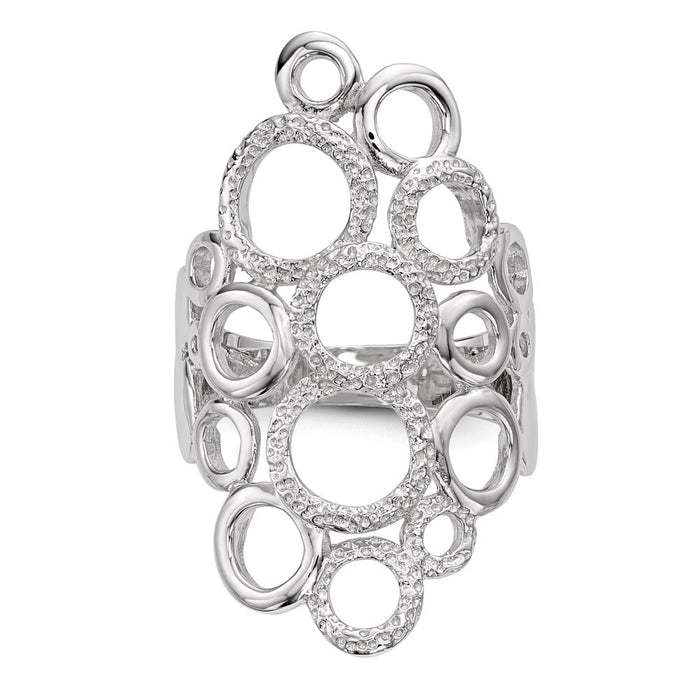 High-Quality Rhodium-Plated Sterling Silver Circle Ring - Stylish & Affordable-4