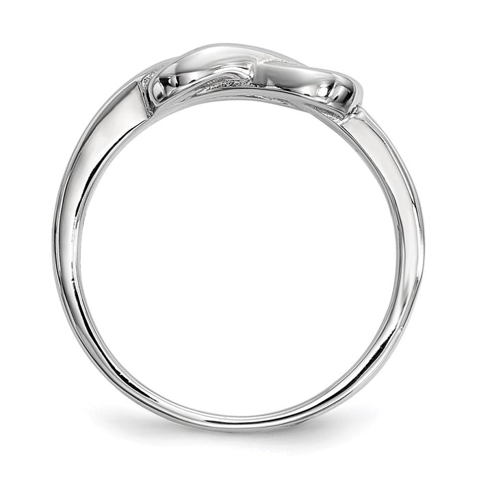 High-Quality Rhodium-Plated Sterling Silver Knot Ring - Stylish & Affordable!-2