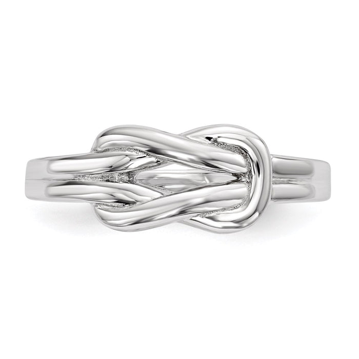 High-Quality Rhodium-Plated Sterling Silver Knot Ring - Stylish & Affordable!-4