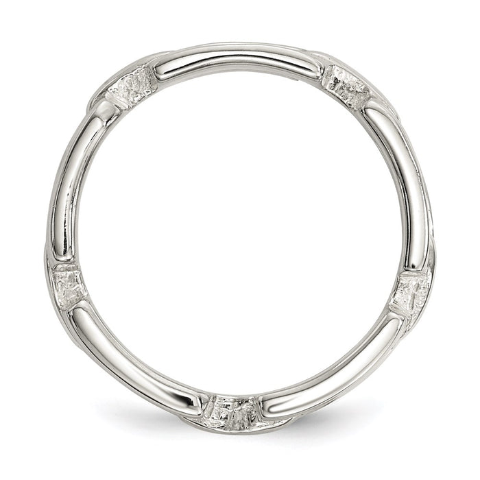 Shop Exclusive Polished Sterling Silver Elegant Link Ring | Stylish & Affordable-2