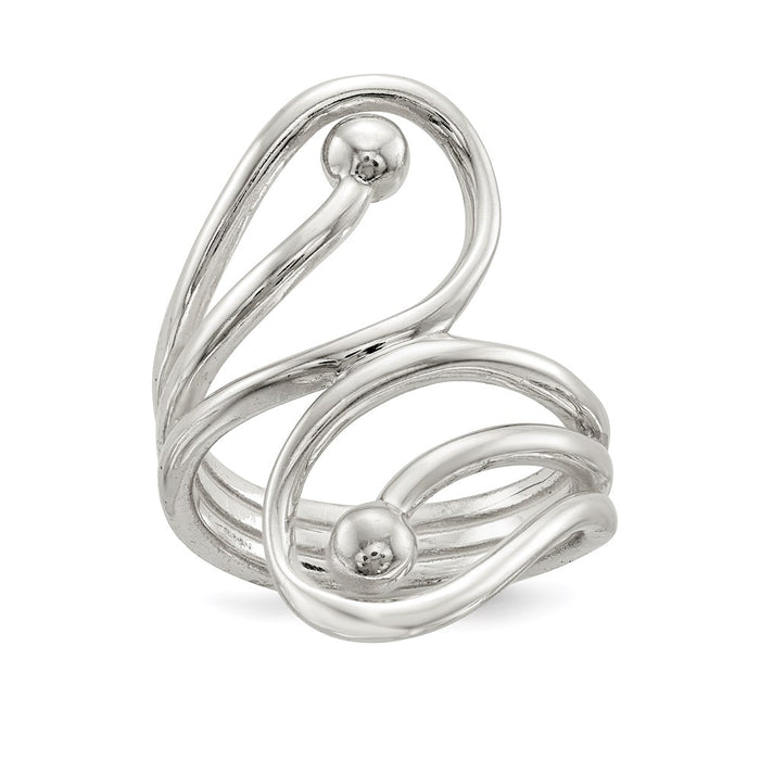 Shop Stylish Polished Sterling Silver Elegant Swirl Ring - High-Quality Design-1