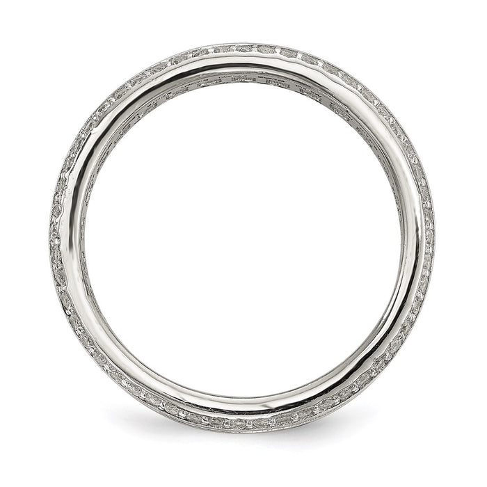 Exclusive Rhodium-Plated Sterling Silver Eternity Ring | Stylish CZ Design-2