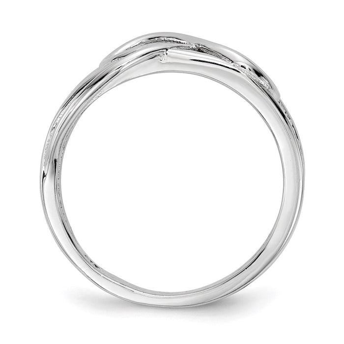 Shop Exclusive Rhodium-Plated Sterling Silver Infinity Ring - Stylish CZ Design-2
