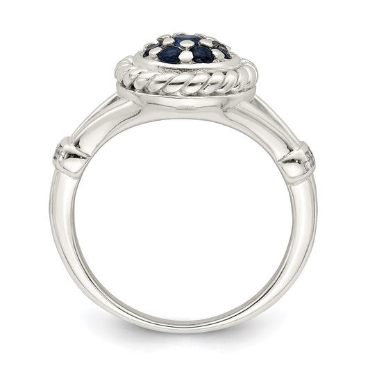 Buy Exclusive Sterling Silver Ring with Blue & White Cubic Zirconia, Stylish Design