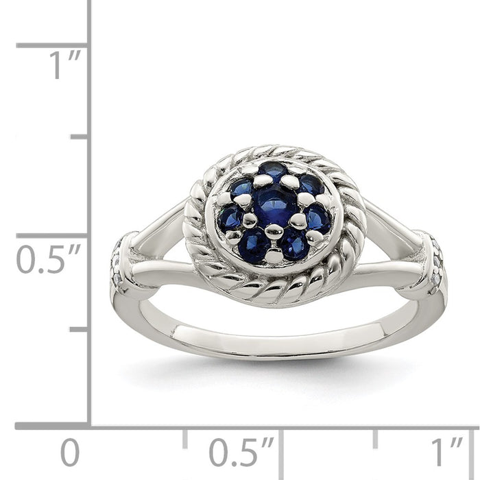 Buy Exclusive Sterling Silver Ring with Blue & White Cubic Zirconia, Stylish Design-5