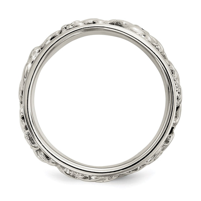 Order Stylish Polished Sterling Silver Spinning Skull Ring, Antiqued Finish-2