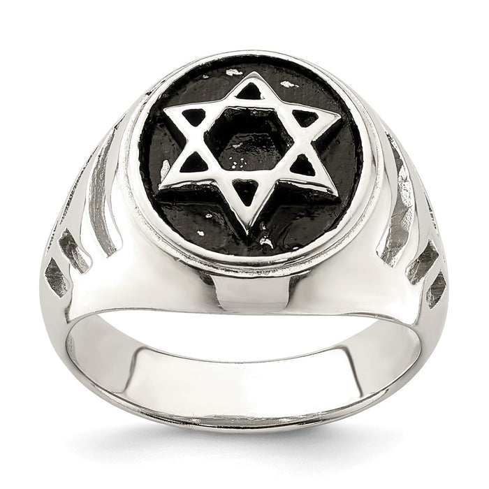 Shop Antiqued Sterling Silver Star of David Ring - Stylish & Affordable Design-1