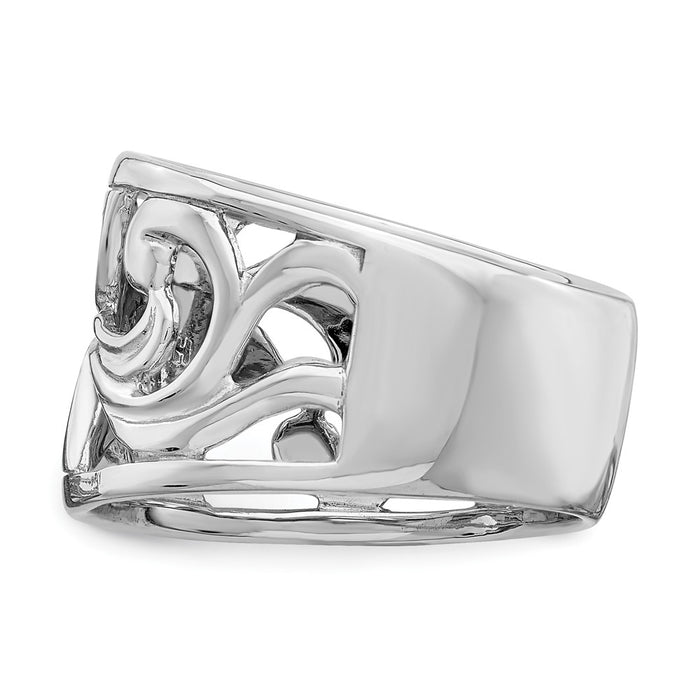 Exclusive Rhodium-Plated Floral Ring in Sterling Silver | Stylish & Affordable-3
