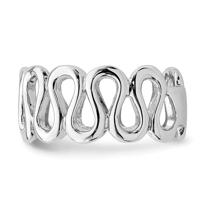Exclusive Rhodium-Plated Sterling Silver Elegant Swirls Ring - Stylish Design-3