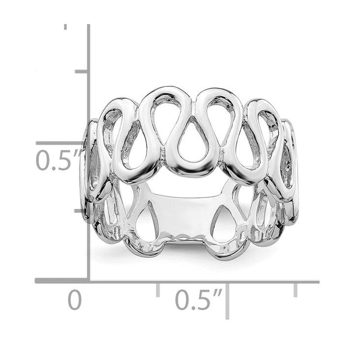 Exclusive Rhodium-Plated Sterling Silver Elegant Swirls Ring - Stylish Design-5