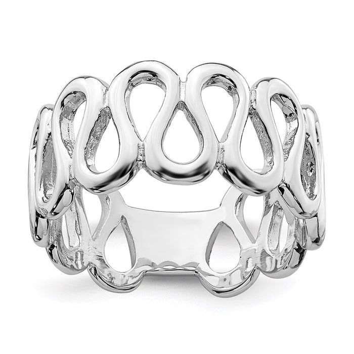 Exclusive Rhodium-Plated Sterling Silver Elegant Swirls Ring - Stylish Design-1