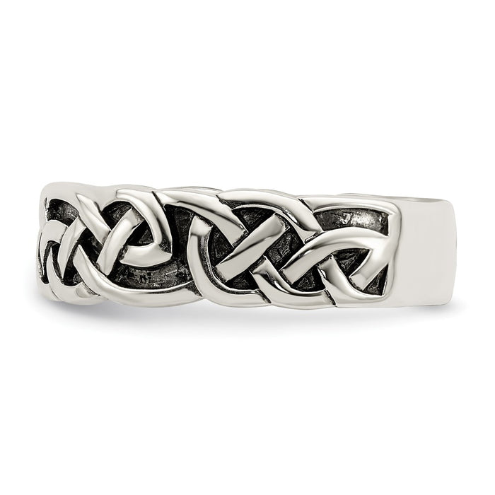 High-Quality Antiqued Celtic Knot Band in Sterling Silver | Stylish Value Jewelry-3