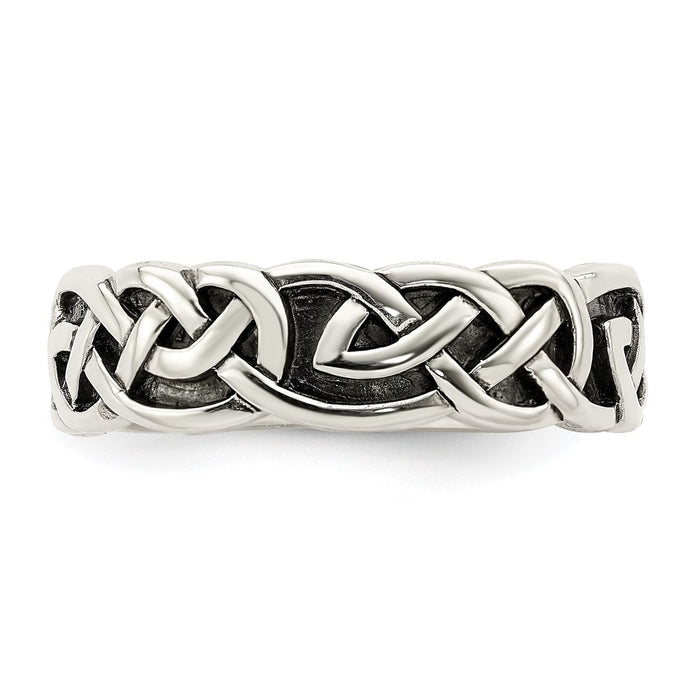 High-Quality Antiqued Sterling Silver Celtic Knot Ring - Stylish and Affordable!-4