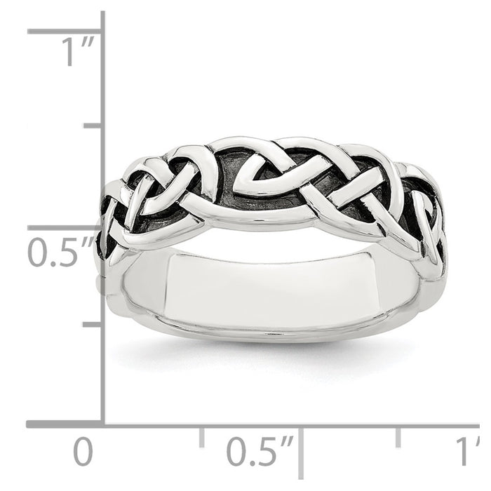 High-Quality Antiqued Celtic Knot Band in Sterling Silver | Stylish Value Jewelry-5