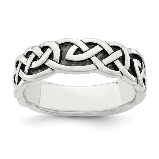 High-Quality Antiqued Sterling Silver Celtic Knot Ring - Stylish and Affordable!
