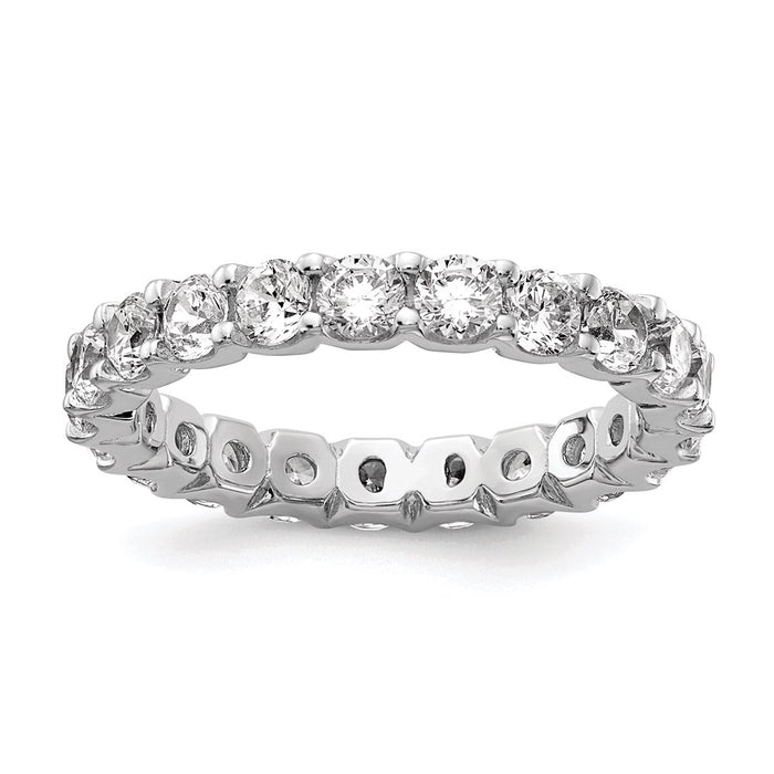 Exclusive 3mm CZ Eternity Band in Rhodium-Plated Sterling Silver - Stylish Value!-1