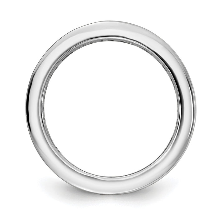 Buy Stylish Rhodium-Plated Sterling Silver Eternity Band Ring with CZ, 7mm-2