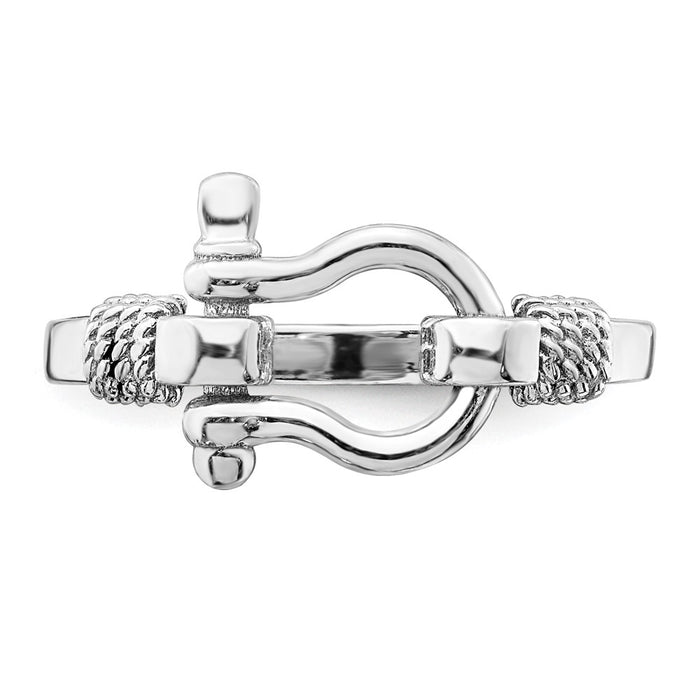 Buy Stylish De-Ani Polished Sterling Silver Ring | Rhodium-Plated, Size 10-4