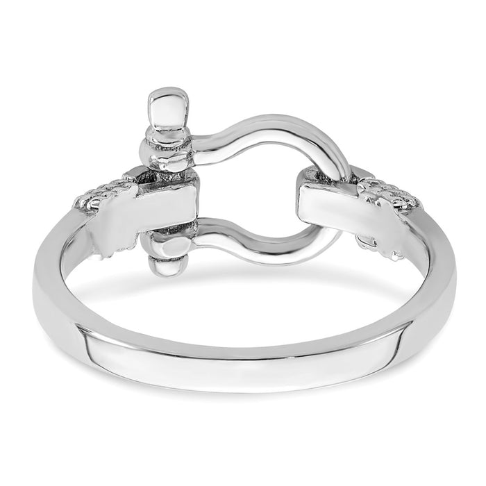 Buy Stylish De-Ani Polished Sterling Silver Ring | Rhodium-Plated, Size 10-5