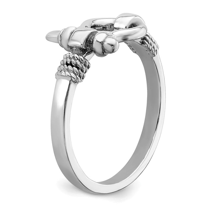 Buy Stylish De-Ani Polished Sterling Silver Ring | Rhodium-Plated, Size 10-6