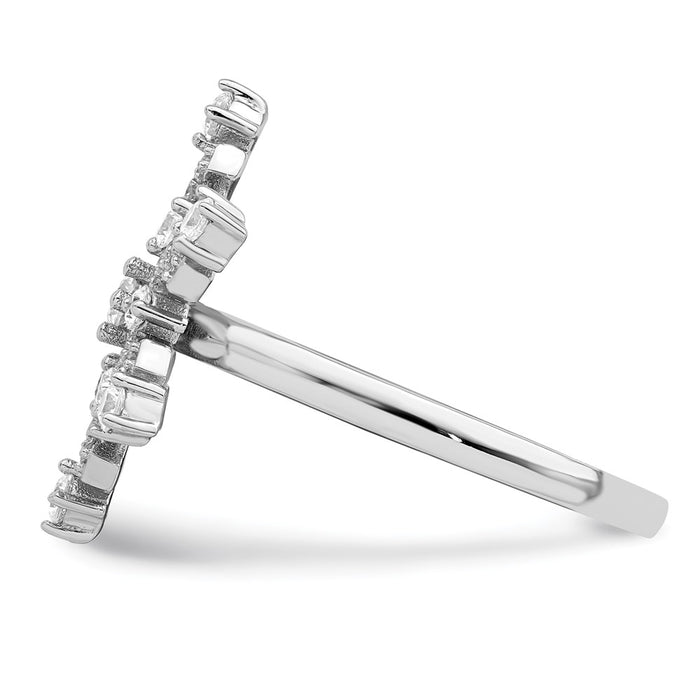 Buy Stylish Rhodium-Plated Sterling Silver CZ Snowflake Ring | Affordable Luxury-4