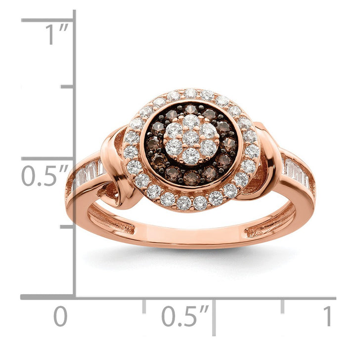 Buy Stylish Sterling Silver Ring with Black Rhodium, CZ, Rose Gold-Tone-3